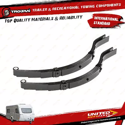 2x Trojan Trailer 7 Leaf Slipper Dacromet Coated Suspension Leaf Springs 1500Kg • $219.95