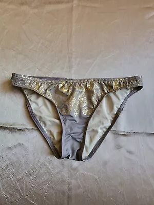 Victoria’s Secret Taupe With Metallic Neon Gold Accent Bikini Bottoms Size Small • $18