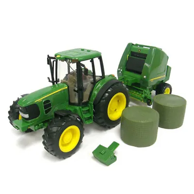 John Deere Ertl 1:16 Big Farm Tractor & Hay Baler/Toy/Kids/Children/Play/3yr+ • $123