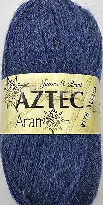 James C Brett Aztec Aran With Alpaca Knitting Crochet Yarn Wool - All Colours • £3.99