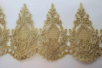 DOUBLE SIDED Gold Venise Lace 3.5yds X 5.5  Bridal Gunne Saxish Victorian Ins • $24.95