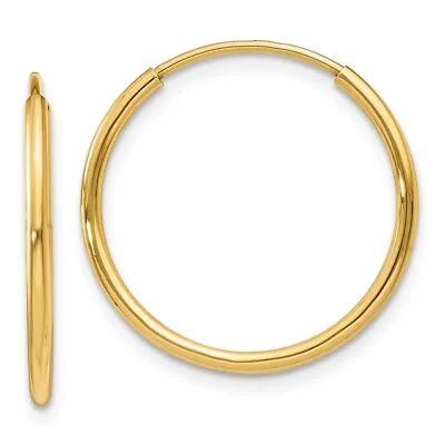 Real 14K Yellow Gold 1.25mm Endless Hoop Earring; Women & Men • $77.25