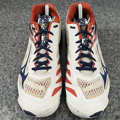 Mizuno Wave Lightning Z5 Volleyball Shoes Red White Blue Stars Stripes Women 8.5 • $29