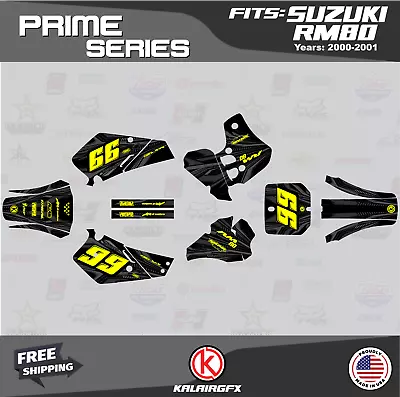 Graphics Decal Kit For Suzuki RM80 (2000-2001) RM80 Prime Series - Yellow Shift • $98.99