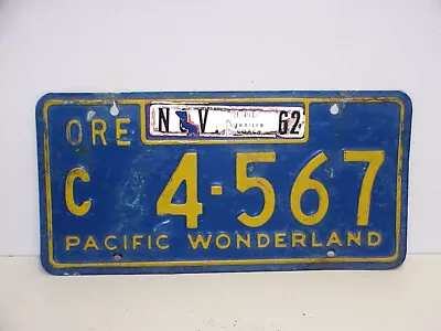 Pacific Wonderland Oregon License Plate Trailer Coach Travel Camp RV 1962 C4-567 • $65