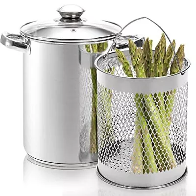 Asparagus Pot 4 Quart Stainless Steel Steamer Cooker Vegetable Asparagus Cooker  • $46.63