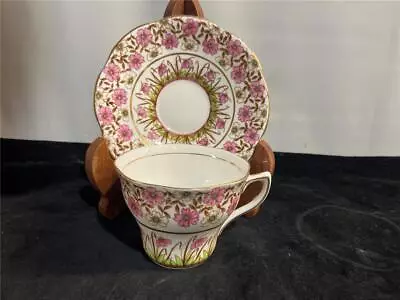 Rosina Cup & Saucer Pink Chintz Rose Fine Bone China  496 5 • $27.99