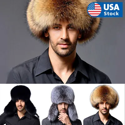 Trapper Pilot Russian Trooper Winter Faux Fox Fur Hat Men Women Ushanka Warm • $19.78