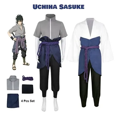 Anime Naruto Shippuden Uchiha Sasuke Cosplay Costume Full Set Christmas Outfits • $55.58