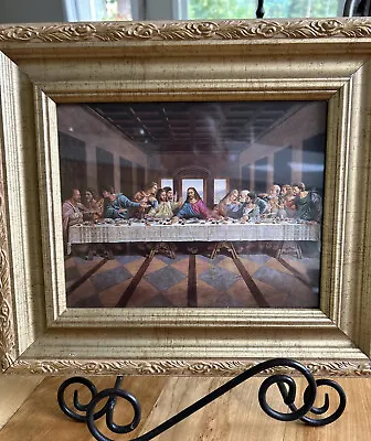 THE LAST SUPPER Vtg Detailed Gold Framed Picture 15”X 12”  Works For Small Rooms • $17.99