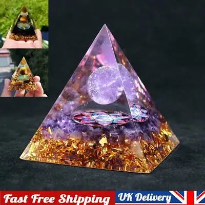 £6.65 • Buy Handmade Orgonite Pyramid Obsidian Crystal Sphere Amethyst Quartz Energy Healing