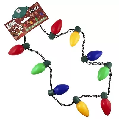 KINREX Christmas LED Light Up Necklace - Flashing Bulb Holiday Lights 35 Inches • $7.99