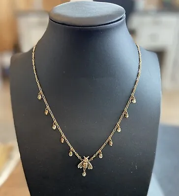 Vintage Mary DeMarco Crystal & Bug Bee Necklace • $55