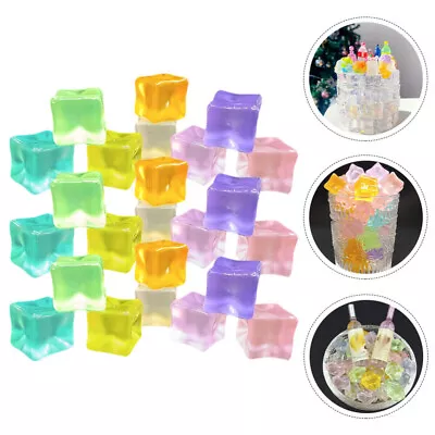  30 Pcs Luminous Ice Cubes Acrylic Fake Rocks Chunks Cream Gum • £10.65