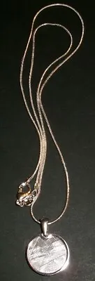 Meteorite Pendant Genuine Muonionalusta Space Gem & 20  Silver Chain Necklace • $37.99