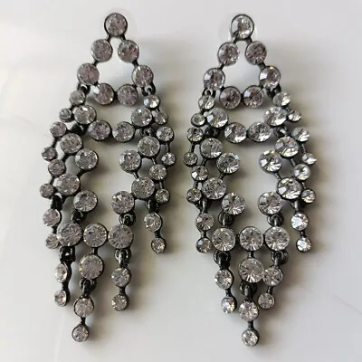 $8.25 • Buy New Zara Rhinestone Drop Dangle Earrings Gift Fashion Women Party Jewelry