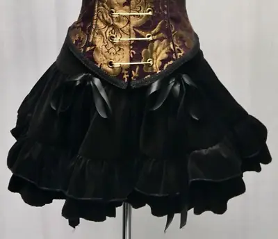 New Black Burlesque Cabaret Skirt Size S Dancer By Shrine Halloween Markystore • $49.99