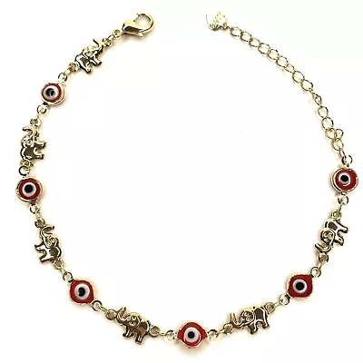 14k Gold Plated Evil Eye Luck Bracelet  Oro Laminado Mal De Ojo Pulsera Amuleto • $11.99