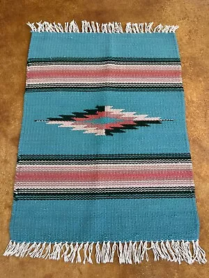 Handwoven Southwestern Wool Rug Made In Mexico • $80