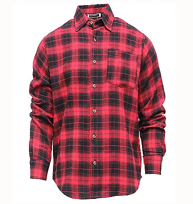 Mens Plaid Flannel Lumberjack Tartan Check Shirt Brushed Cotton Casual Top S-2XL • £6.99