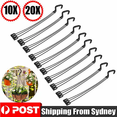 $13.99 • Buy 10/20 36cm Flower Pot Hook Hanging Baskets 3 Prong Hanger For Plants Hanging Pot