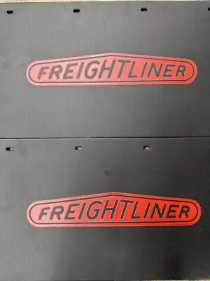 $59.99 • Buy Semi Truck  Freightliner Front Mud Flaps  24x14 Black Red Logo (Pair)