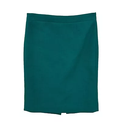 J CREW Skirt Womens 4 Green No.2 100% Wool Pencil Skirt 88707 R727 • $22.95