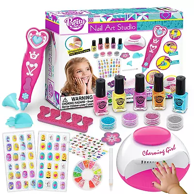 Kids Nail Polish Set For Girls Nail Art Kits With Nail Dryer & Glitter Nail • $24.59