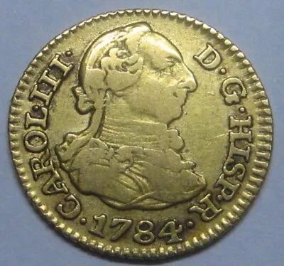 1784 Madrid 1/2 Escudo Charles Iii Spain Gold Doubloon Spanish Colonial Era  • $335