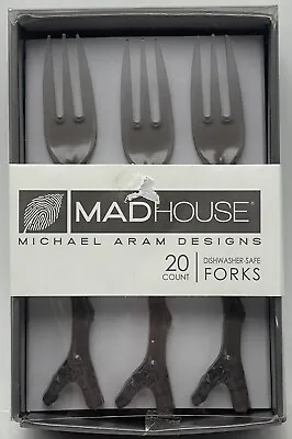 Madhouse Michael Aram Designs 20 Forks Dessert Cocktail Plastic Cutlery Twigs • $29.95