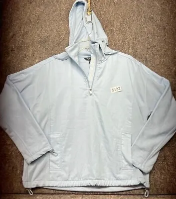 Lauren Ralph Lauren Mens Jacket Hoodie Light Blue Cinch 1/4 Zip Size L • $39.99