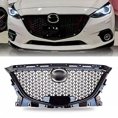 For Mazda 3 Axela 2014 2015 2016 Front Grille Black Honeycomb Grill Sedan  • $157.69