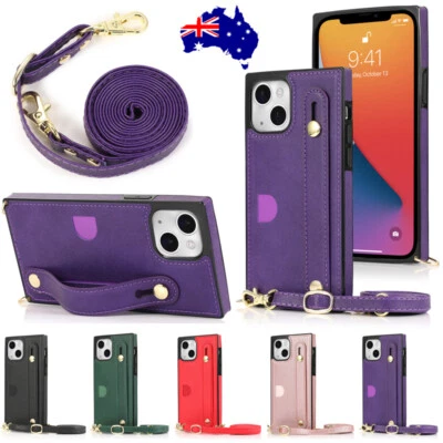 $14.99 • Buy For IPhone 14 13 12 11 XS Pro Max Shockproof Leather Case Stand Cover Hand Strap