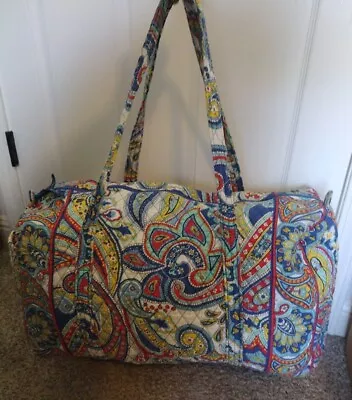 Vera Bradley MARINA PAISLEY Large Duffle Tote Zipper Carry All Bag • $40