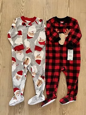 NWT/NWOT  Carters Fleece Jumper Zip Up Pajama Santa Christmas 12 Month • $10