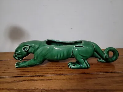 Vintage Haeger Crouching Panther Green (repaired) • $19.99