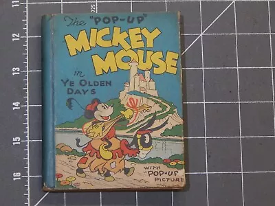 Vintage 1934 Mickey Mouse  The Pop Up  In Ye Olden Days Book MISSING POP UP • $169.99