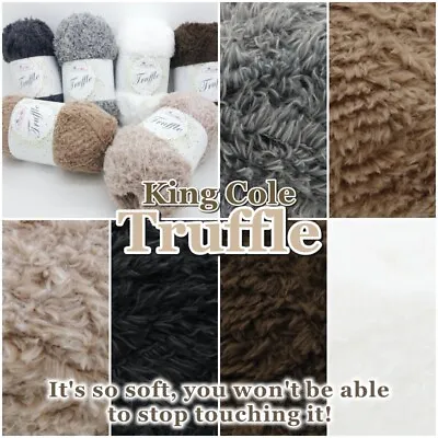 £4.29 • Buy King Cole TRUFFLE Super Soft Eyelash Teddy Bear Fur Fleece Knitting Yarn 100g