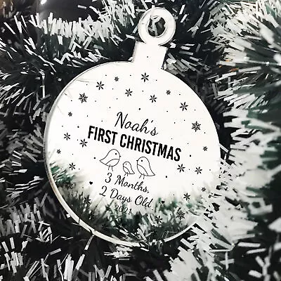 Babys First Christmas Bauble Engraved Tree Decoration PERSONALISED Family Gift • £5.99