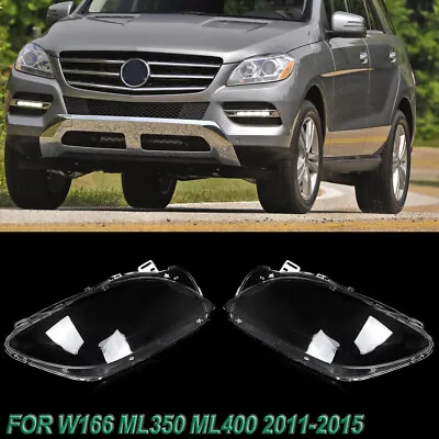 For Mercedes Benz ML W166 ML350 ML400 Headlight Lens Headlamp Cover 2011-2015 • $78.84