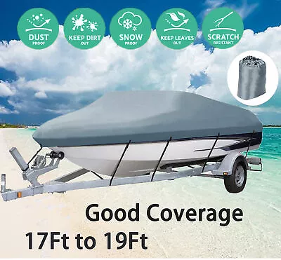 £29.99 • Buy 17-19ft Heavy Duty Boat Cover Waterproof Speedboat V-Hull Fish Ski 600x290cm UK