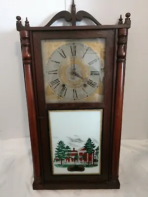 Antique  Weight Driven Pendulum Wind Up Wall Mantle Clock  • $295