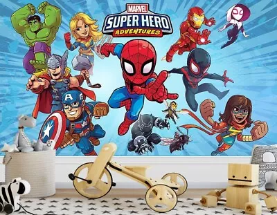 Wall Mural Marvel Super Hero Adventures Marvel Comics Photo Wallpaper Kids Room • $144