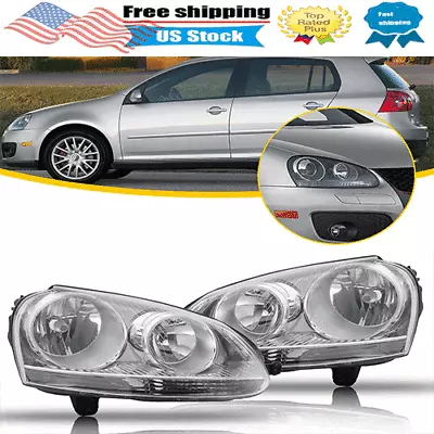 Chrome Headlights Left+Right For 05-10 Volkswagen Jetta Sedan 2009 Wagon • $119.99