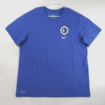Dallas Mavericks T-Shirt Men 2XL Blue Nike Dri-Fit Short Sleeve Cotton Crew Neck • $26.80