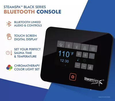 SteamSpa Black Series Bluetooth Console Touch Control Panel Pad Screen Steam Spa • $249