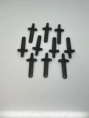 Lego Minifigure Weapon Lot Of 10 Short Sword Elaborate Hilt Pearl Dark Gray W#19 • $5.55
