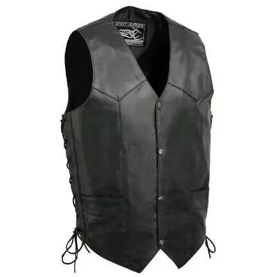 Event Leather - Men's LIGHTWEIGHT Classic Biker Vest With Side Laces  **EL1315GO • $35.99