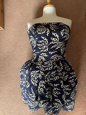 French Connection Jacquard Strapless Cocktail Party Dress Size 8 Hardly Worn • £15