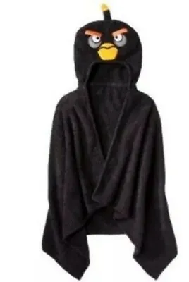 £29.66 • Buy Kids Angry Birds Black Kids Hooded Towel Use For Bath Pool Beach New